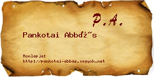 Pankotai Abbás névjegykártya